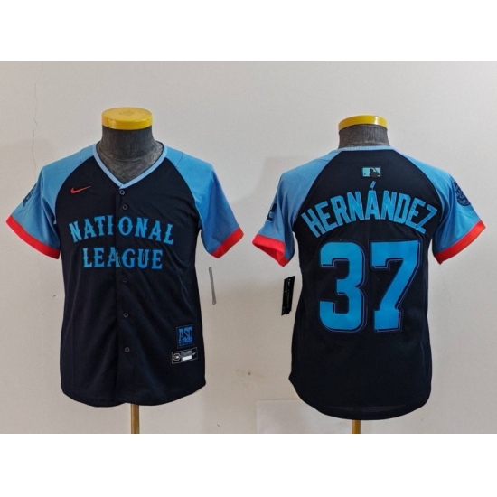 Youth Los Angeles Dodgers #37 Teoscar Hernandez Navy 2024 All Star Limited Stitched Jersey - Ujersey