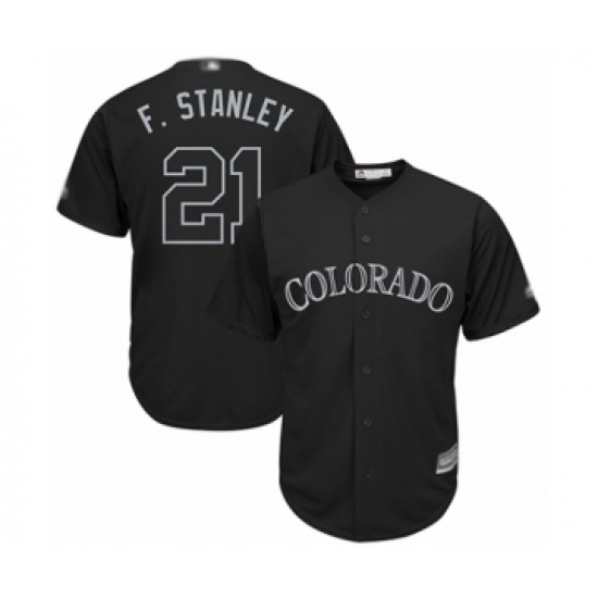 Men's Colorado Rockies #21 Kyle Freeland  F. Stanley  Authentic Black 2019 Players Weekend Baseball Jersey - Ujersey