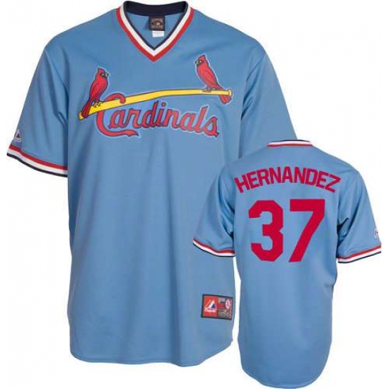 Men's Majestic St. Louis Cardinals #37 Keith Hernandez Replica Blue Cooperstown Throwback MLB Jersey - Ujersey
