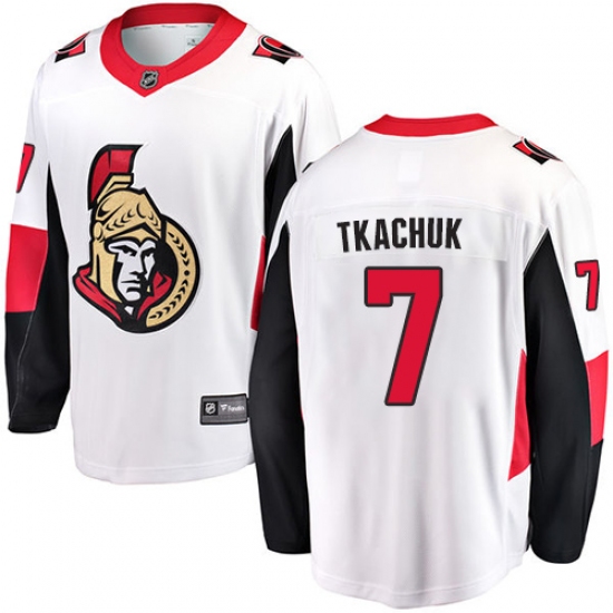 Youth Ottawa Senators #7 Brady Tkachuk Fanatics Branded White Away Breakaway NHL Jersey - Ujersey