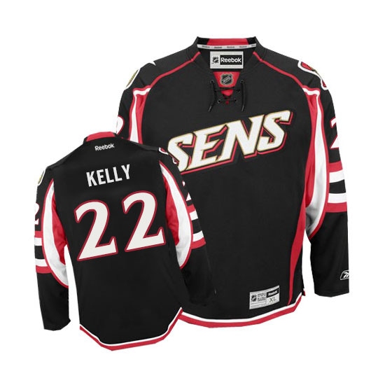 Men's Reebok Ottawa Senators #22 Chris Kelly Authentic Black Third NHL Jersey - Ujersey