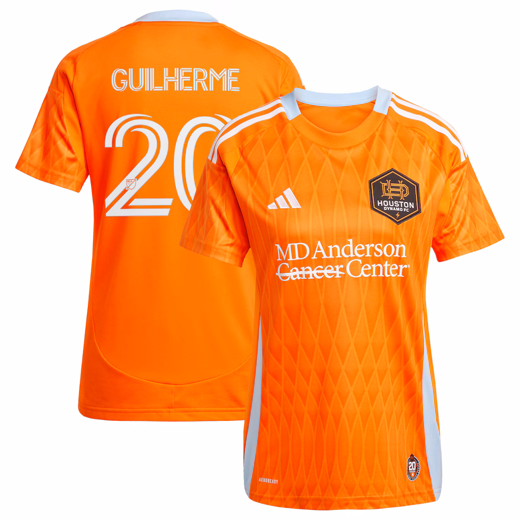 Women's Houston Dynamo FC Guilherme Augusto Vieira dos Santos adidas Orange 2025 Season 20 Replica Jersey
