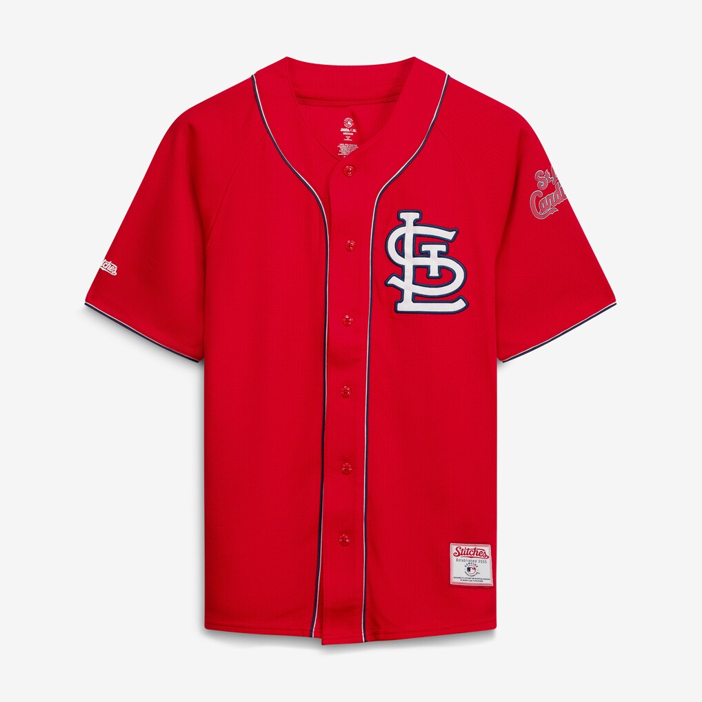 Men's St. Louis Cardinals  Stitches Red Team Color Full-Button Fashion Jersey - Ujersey