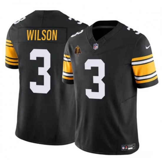 Men's Pittsburgh Steelers #3 Russell Wilson Black 2024 F.U.S.E. With Walter Payton Vapor Untouchable Limited Football Stitched Jersey - Ujersey