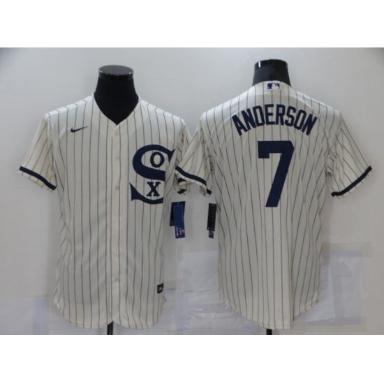 Men's Chicago White Sox #7 Tim Anderson Cream Elite 2021 Field of Dreams Jersey - Ujersey