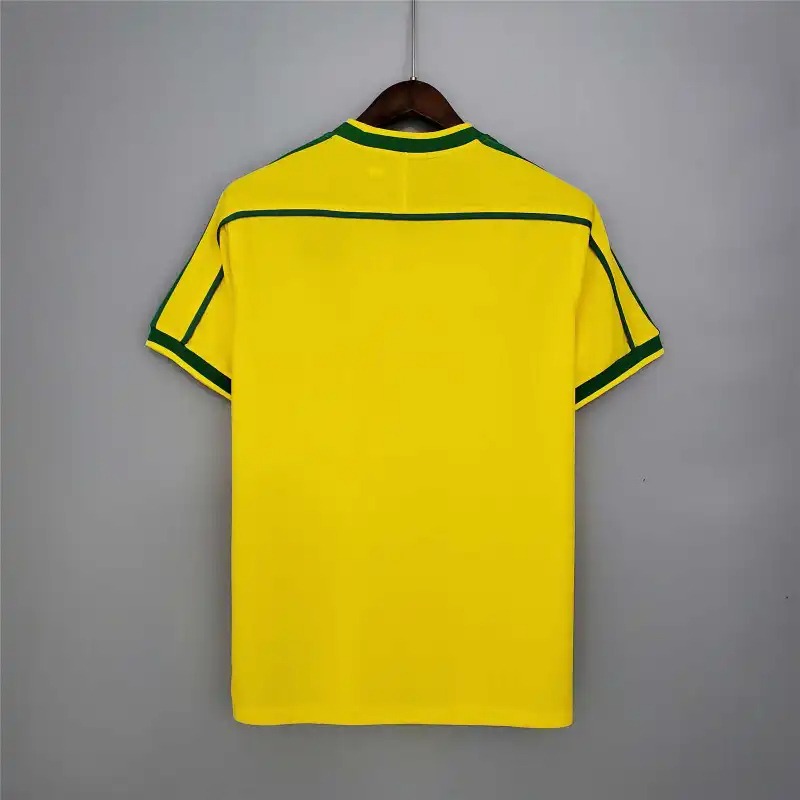 Brazil Retro Jersey Custom Home Soccer Jersey 1998 - ujerseystore