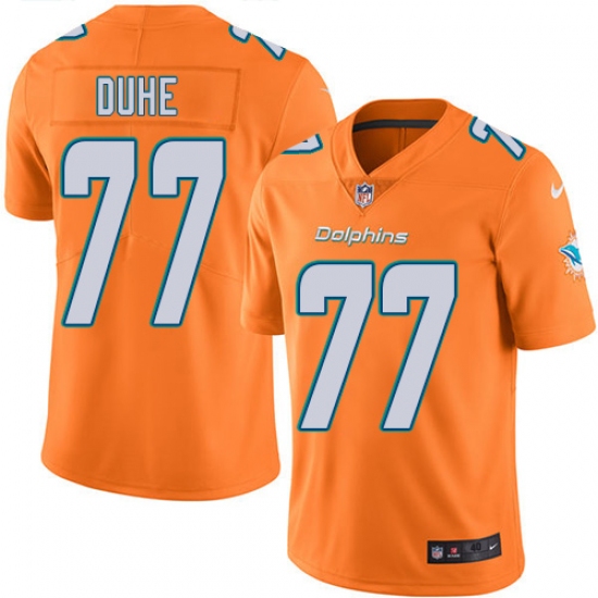 Men's Nike Miami Dolphins #77 Adam Joseph Duhe Elite Orange Rush Vapor Untouchable NFL Jersey - Ujersey