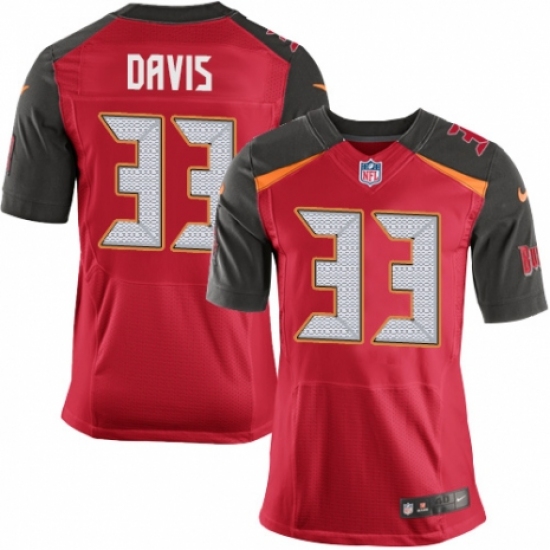 Men's Nike Tampa Bay Buccaneers #33 Carlton Davis Elite Red Team Color NFL Jersey - Ujersey