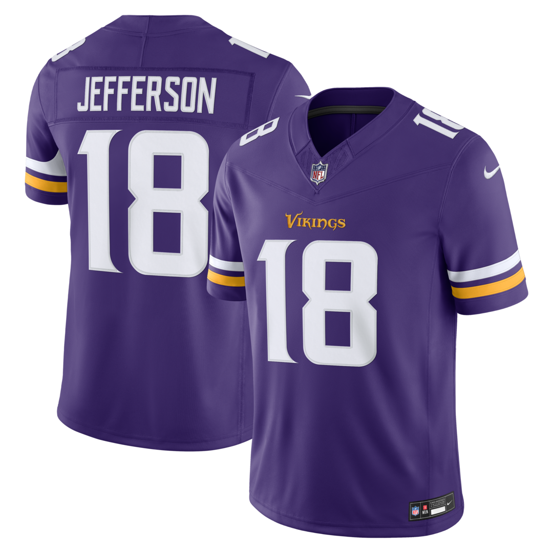 Men's Minnesota Vikings Justin Jefferson Nike Purple Team Vapor F.U.S.E. Stitched Limited Jersey - U-jersey