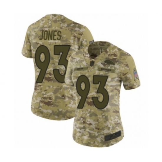 Women's Denver Broncos #93 Dre'Mont Jones Limited Camo 2018 Salute to Service Football Jersey - Ujersey