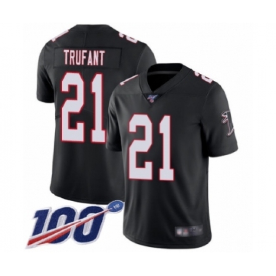 Men's Atlanta Falcons #21 Desmond Trufant Black Alternate Vapor Untouchable Limited Player 100th Season Football Jersey - Ujersey
