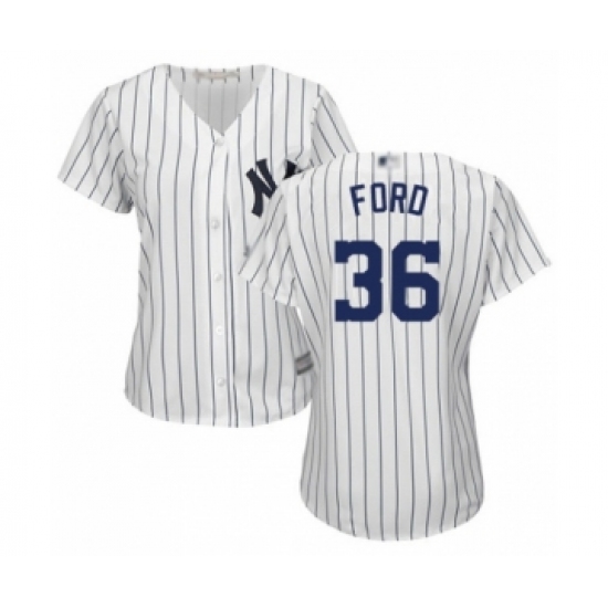 Women's New York Yankees #36 Mike Ford Authentic White Home Baseball Player Jersey - Ujersey