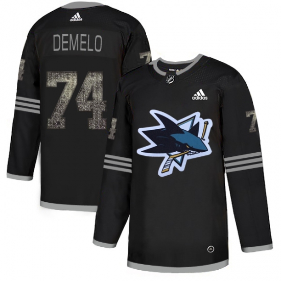 Men's Adidas San Jose Sharks #74 Dylan DeMelo Black Authentic Classic Stitched NHL Jersey - Ujersey