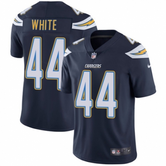 Men's Nike Los Angeles Chargers #44 Kyzir White Navy Blue Team Color Vapor Untouchable Limited Player NFL Jersey - Ujersey
