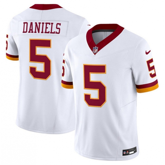 Men's Washington Commanders #5 Jayden Daniels White 2025 F.U.S.E. Throwback Vapor Limited Football Stitched Jersey - Ujersey