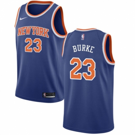 Men's Nike New York Knicks #23 Trey Burke Swingman Royal Blue NBA Jersey - Icon Edition - Ujersey