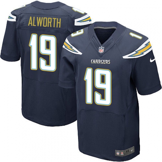 Men's Nike Los Angeles Chargers #19 Lance Alworth Elite Navy Blue Team Color NFL Jersey - Ujersey