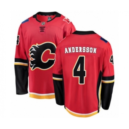 Men's Calgary Flames #4 Rasmus Andersson Authentic Red Home Fanatics Branded Breakaway NHL Jersey - Ujersey