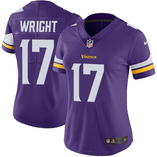 Women's Nike Minnesota Vikings #17 Jarius Wright Purple Team Color Vapor Untouchable Limited Player NFL Jersey - Ujersey