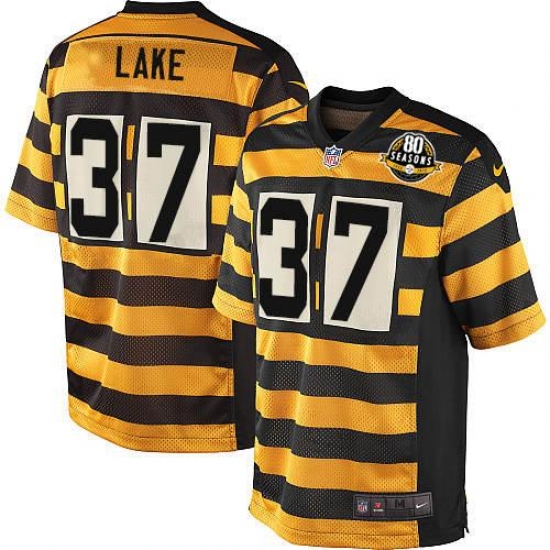 Youth Nike Pittsburgh Steelers #37 Carnell Lake Limited Yellow/Black Alternate 80TH Anniversary Throwback NFL Jersey - Ujersey