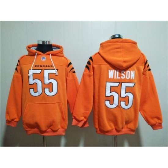 Men's Cincinnati Bengals #55 Logan Wilson Orange Pullover Hoodie - Ujersey