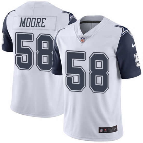 Youth Nike Dallas Cowboys #58 Damontre Moore Limited White Rush Vapor Untouchable NFL Jersey - Ujersey