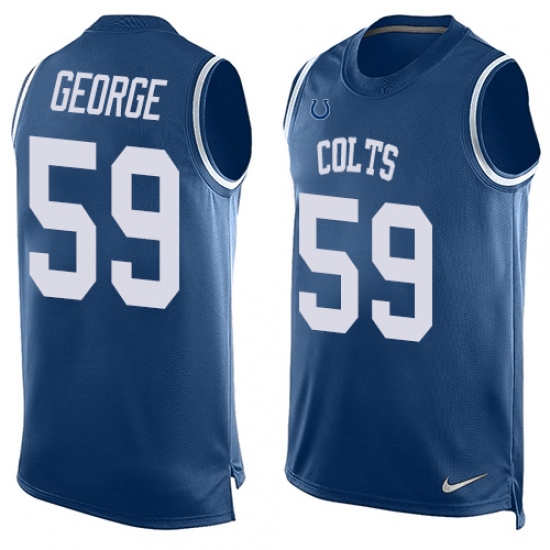 Men's Nike Indianapolis Colts #59 Jeremiah George Limited Royal Blue Player Name & Number Tank Top NFL Jersey - Ujersey
