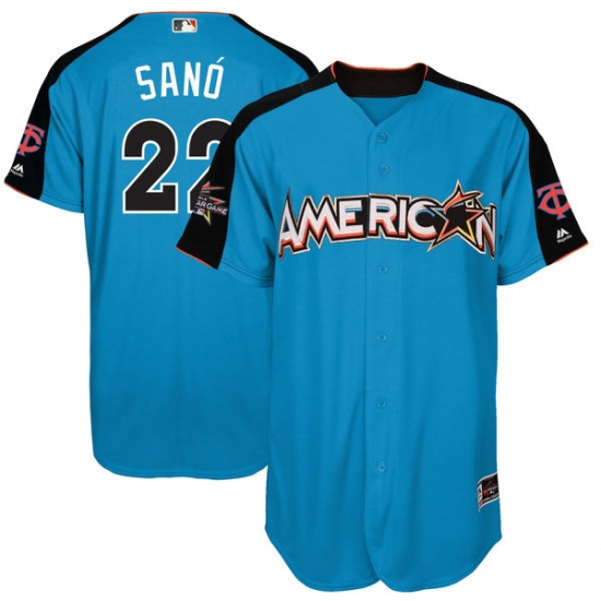 Men's Majestic Minnesota Twins #22 Miguel Sano Authentic Blue American League 2017 MLB All-Star MLB Jersey - Ujersey