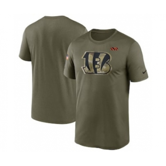 Men's Cincinnati Bengals Football Olive 2021 Salute To Service Legend Performance T-Shirt - Ujersey