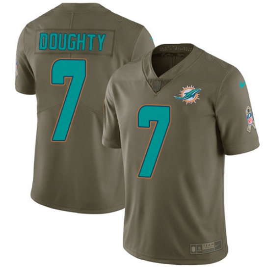 Men's Nike Miami Dolphins #7 Brandon Doughty Limited Olive 2017 Salute to Service NFL Jersey - Ujersey