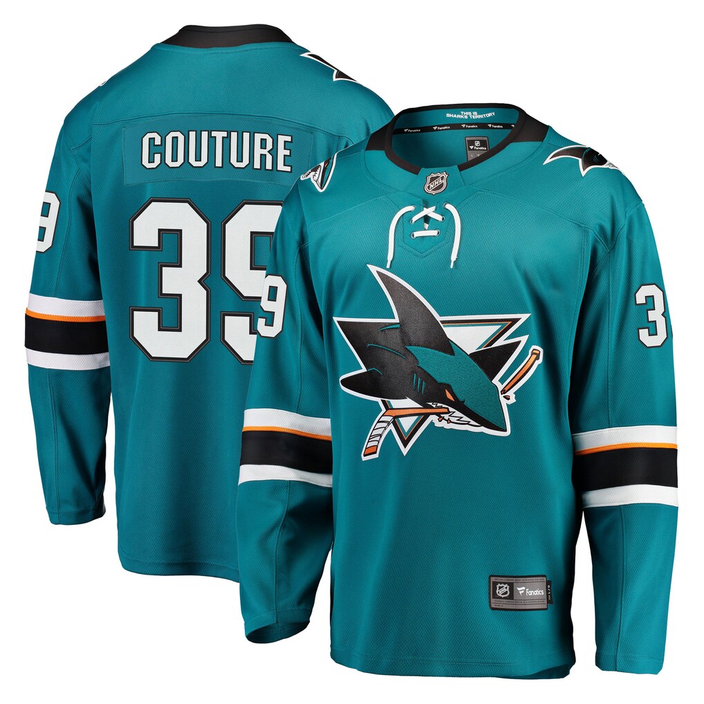 Men's San Jose Sharks Logan Couture Fanatics Teal Breakaway Jersey - SUjersey01