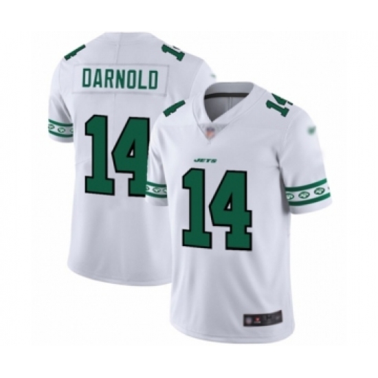 Men's New York Jets #14 Sam Darnold Limited White Team Logo Fashion Football Jersey - Ujersey