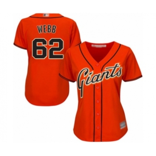 Women's San Francisco Giants #62 Wandy Peralta Authentic Orange Alternate Cool Base Baseball Player Jersey - Ujersey
