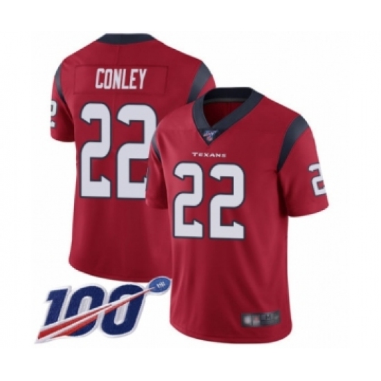 Men's Houston Texans #22 Gareon Conley Red Alternate Vapor Untouchable Limited Player 100th Season Football Jersey - Ujersey