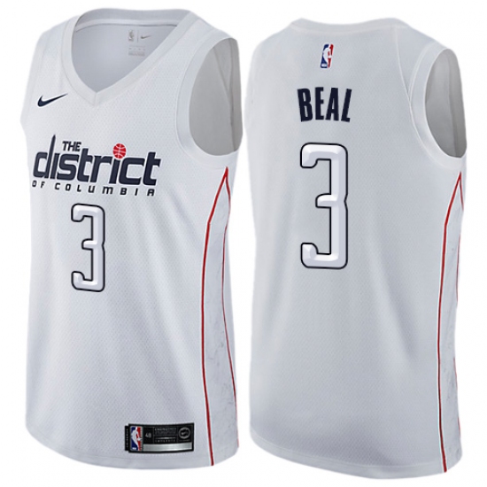 Youth Nike Washington Wizards #3 Bradley Beal Swingman White NBA Jersey - City Edition - Ujersey