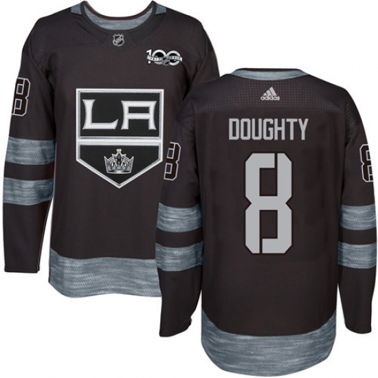 Men's Adidas Los Angeles Kings #8 Drew Doughty Premier Black 1917-2017 100th Anniversary NHL Jersey - Ujersey