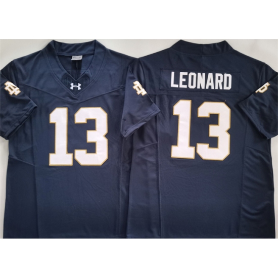 Men's Notre Dame Fighting Irish #13 Riley Leonard Navy 2024 F.U.S.E. Limited Stitched Jersey - Ujersey