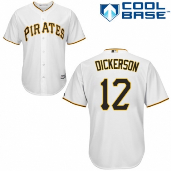 Youth Majestic Pittsburgh Pirates #12 Corey Dickerson Replica White Home Cool Base MLB Jersey - Ujersey