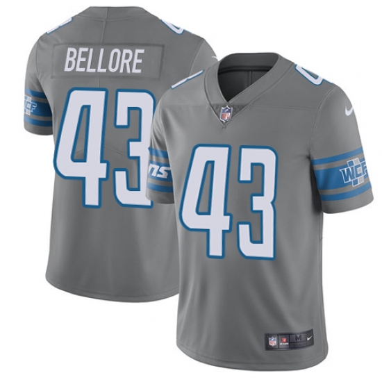 Youth Nike Detroit Lions #43 Nick Bellore Limited Steel Rush Vapor Untouchable NFL Jersey - Ujersey