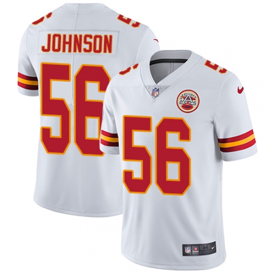 Men's Nike Kansas City Chiefs #56 Derrick Johnson White Vapor Untouchable Limited Player NFL Jersey - Ujersey