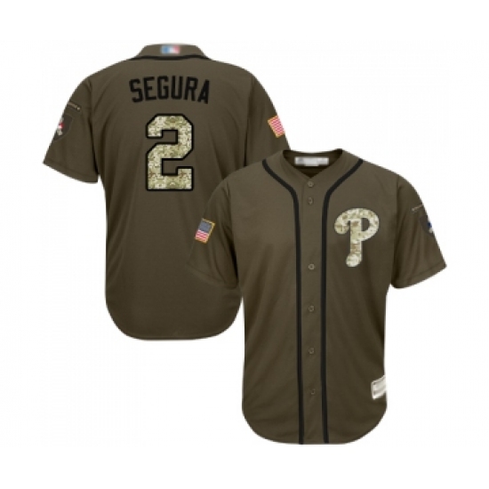 Men's Philadelphia Phillies #2 Jean Segura Authentic Green Salute to Service Baseball Jersey - Ujersey