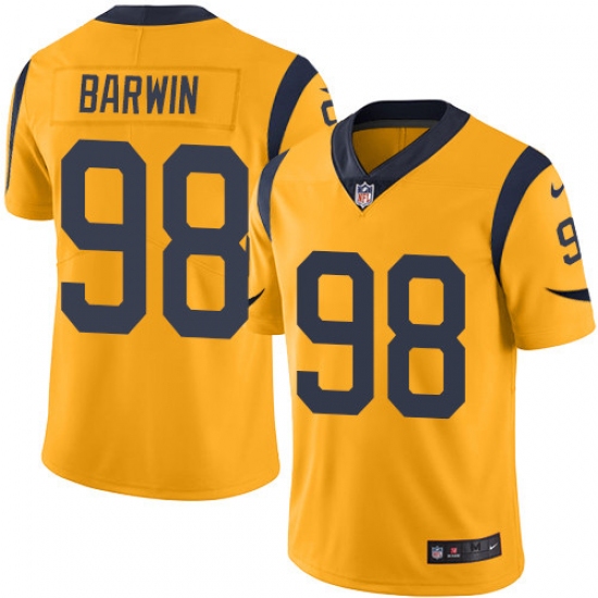 Men's Nike Los Angeles Rams #98 Connor Barwin Limited Gold Rush Vapor Untouchable NFL Jersey - Ujersey