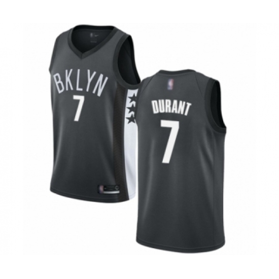 Youth Brooklyn Nets #7 Kevin Durant Swingman Gray Basketball Jersey Statement Edition - Ujersey