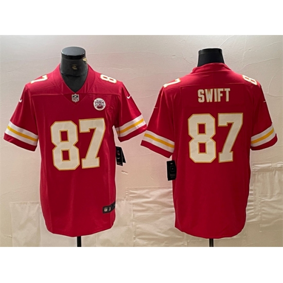 Men's Kansas City Chiefs #87 Taylor Swift Red Vapor Untouchable Limited Football Stitched Jersey - Ujersey