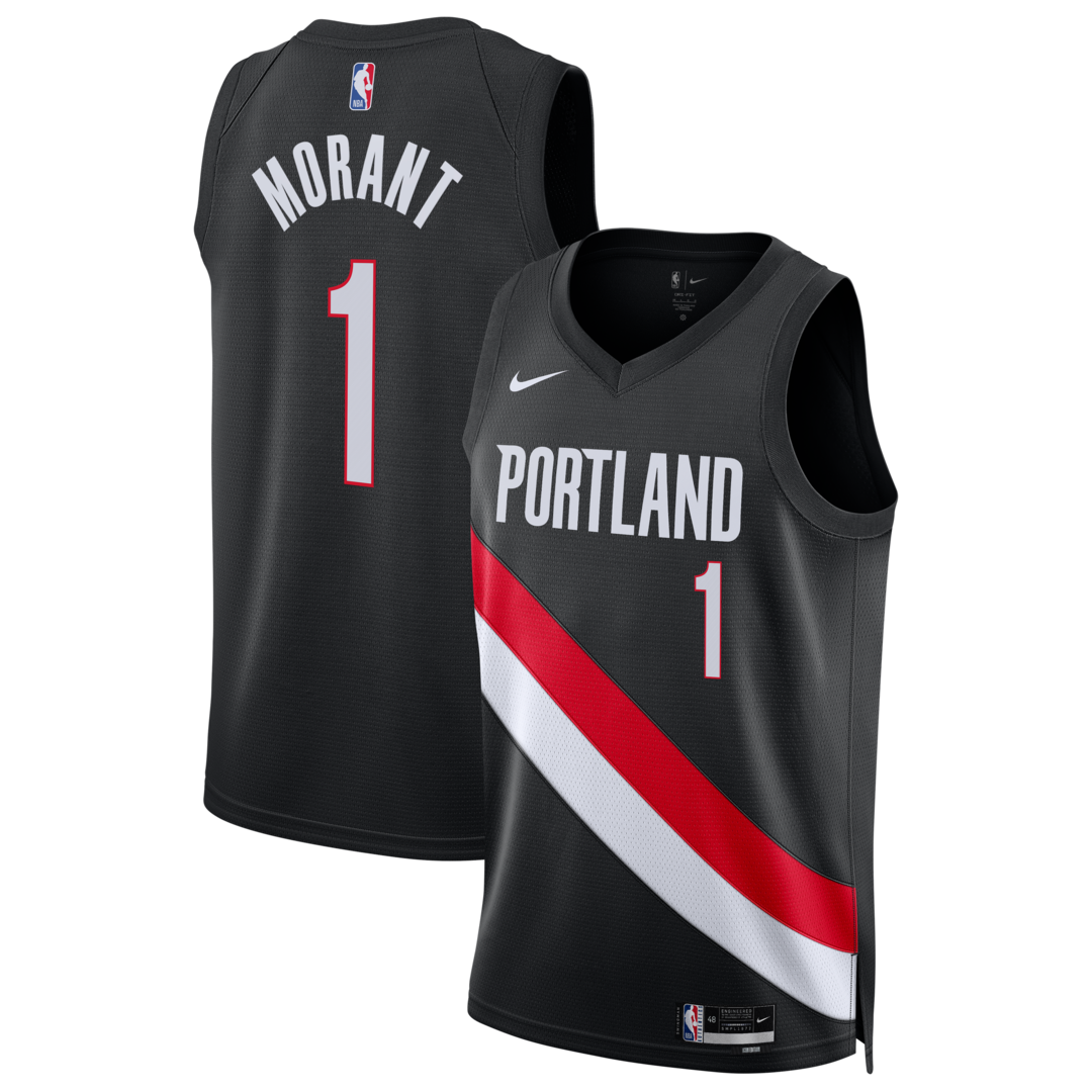 Unisex Portland Trail Blazers Ja Morant Nike Black Swingman Jersey - Icon Edition - U-jersey