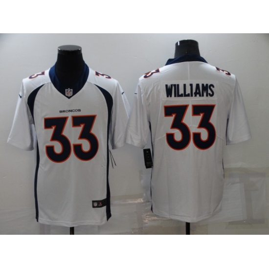 Men's Denver Broncos #33 Javonte Williams Nike White Stitched Limited Jersey - Ujersey