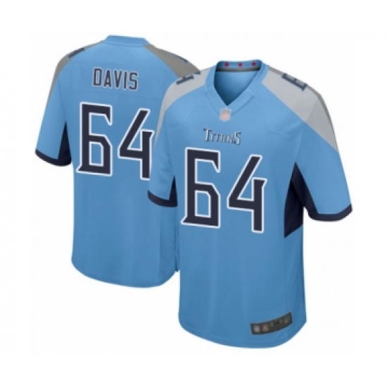 Men's Tennessee Titans #64 Nate Davis Game Light Blue Alternate Football Jersey - Ujersey