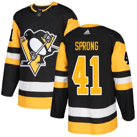 Men's Adidas Pittsburgh Penguins #41 Daniel Sprong Authentic Black Home NHL Jersey - Ujersey