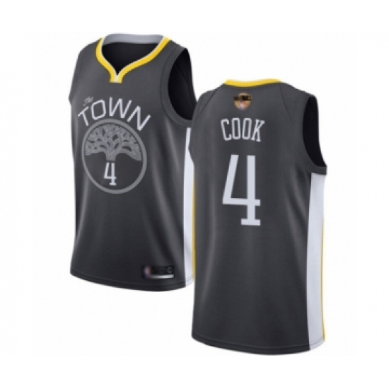 Men's Golden State Warriors #4 Quinn Cook Swingman Black Basketball 2019 Basketball Finals Bound Jersey - Statement Edition - Ujersey