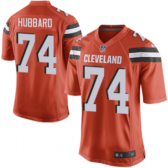 Men's Nike Cleveland Browns #74 Chris Hubbard Game Orange Alternate NFL Jersey - Ujersey
